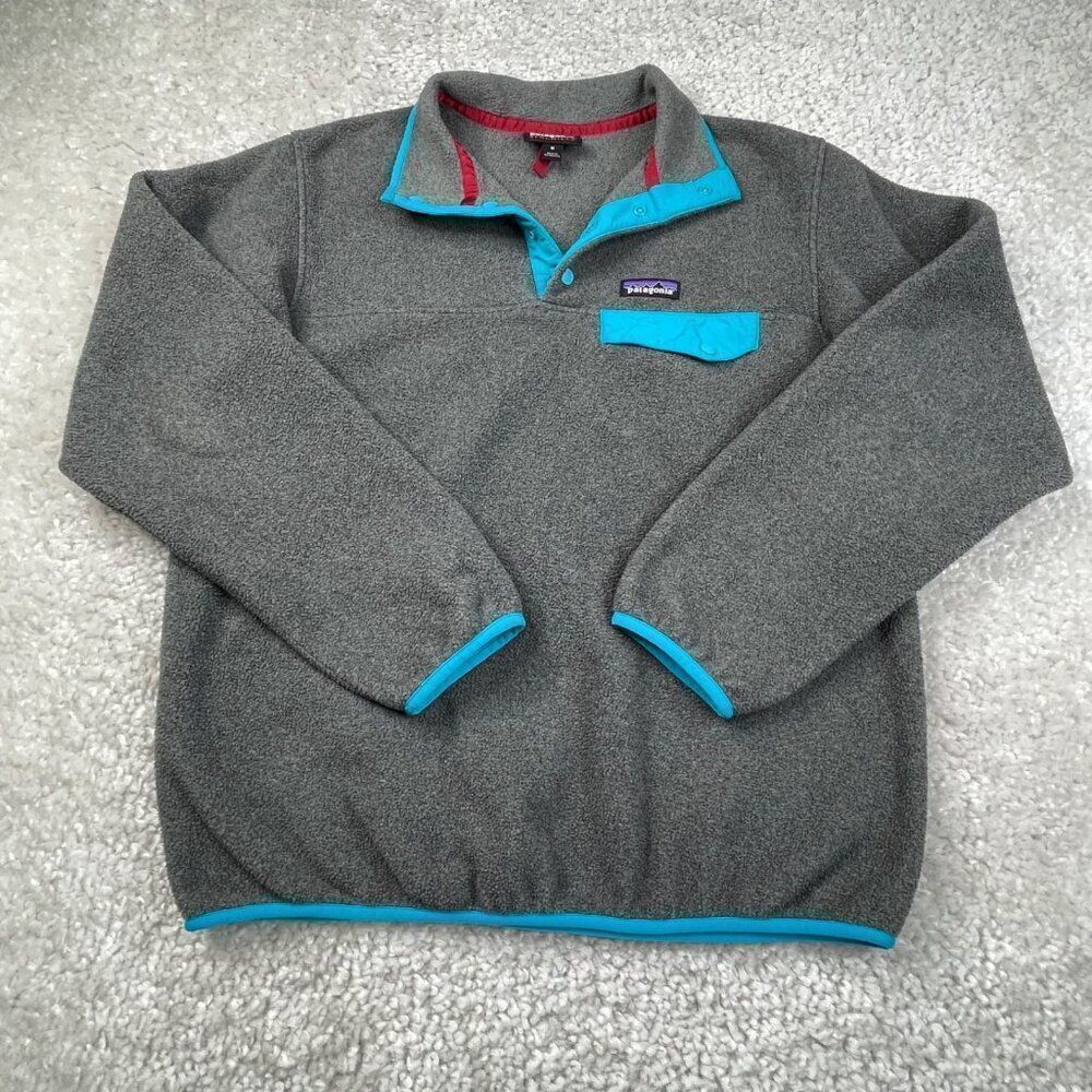 Patagonia Synchilla Snap T Fleece Pullover Gray Womens Medium